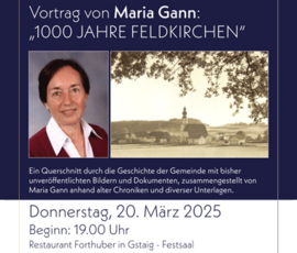 Vortrag 1000 Jahre Feldkirchen mit Maria Gann