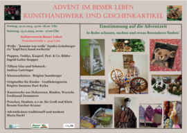 Plakat für Adventmarkt mit Terminen Ausstellern